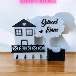 ‘’Güzel Evim’’ Anahtar askısı (Siyah)