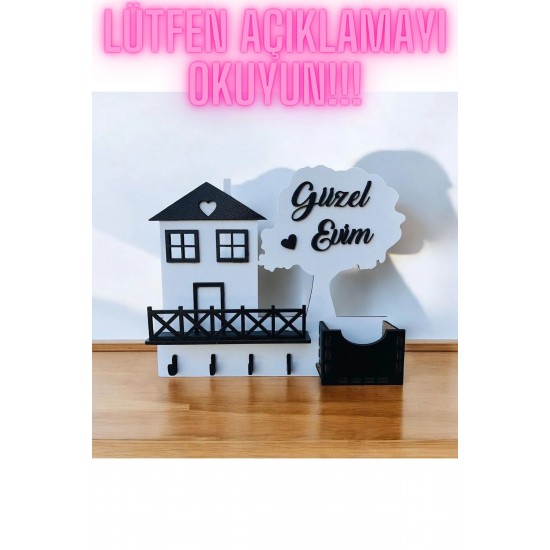 ‘’Güzel Evim’’ Anahtar askısı (Siyah) ‘’Güzel Evim’’ Anahtar askısı (Siyah)